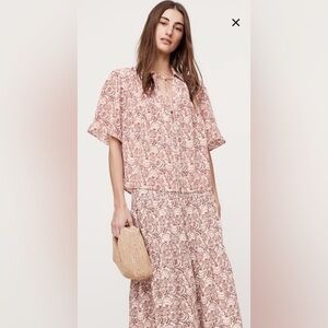 Banana Republic Pink Patterned Blouse